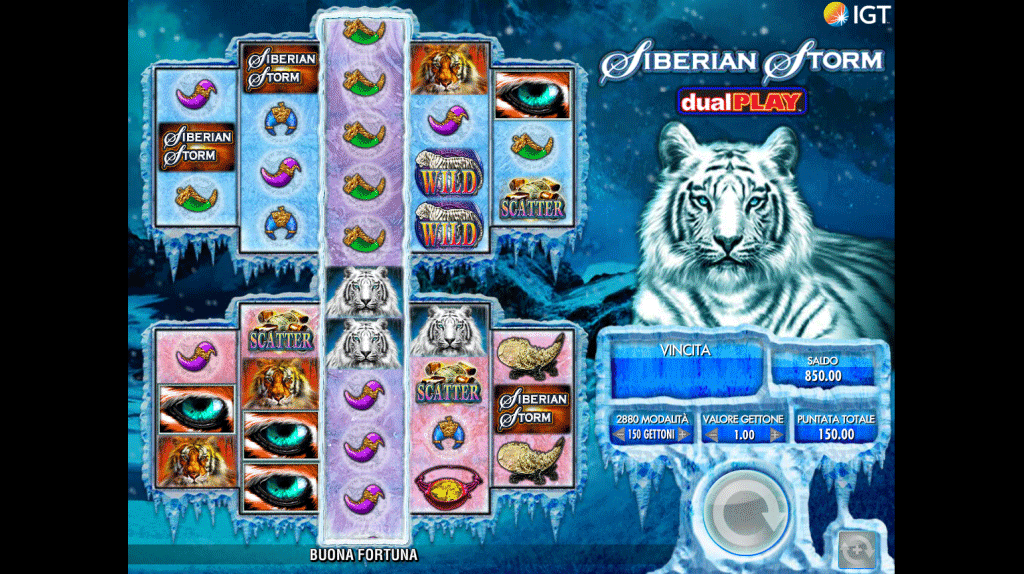 Siberian Storm Dual Play slot demo screen